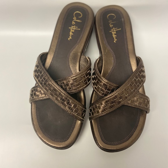 Cole Haan Nike Air Bronze Wedge Sandal 7.5 - Picture 6 of 8